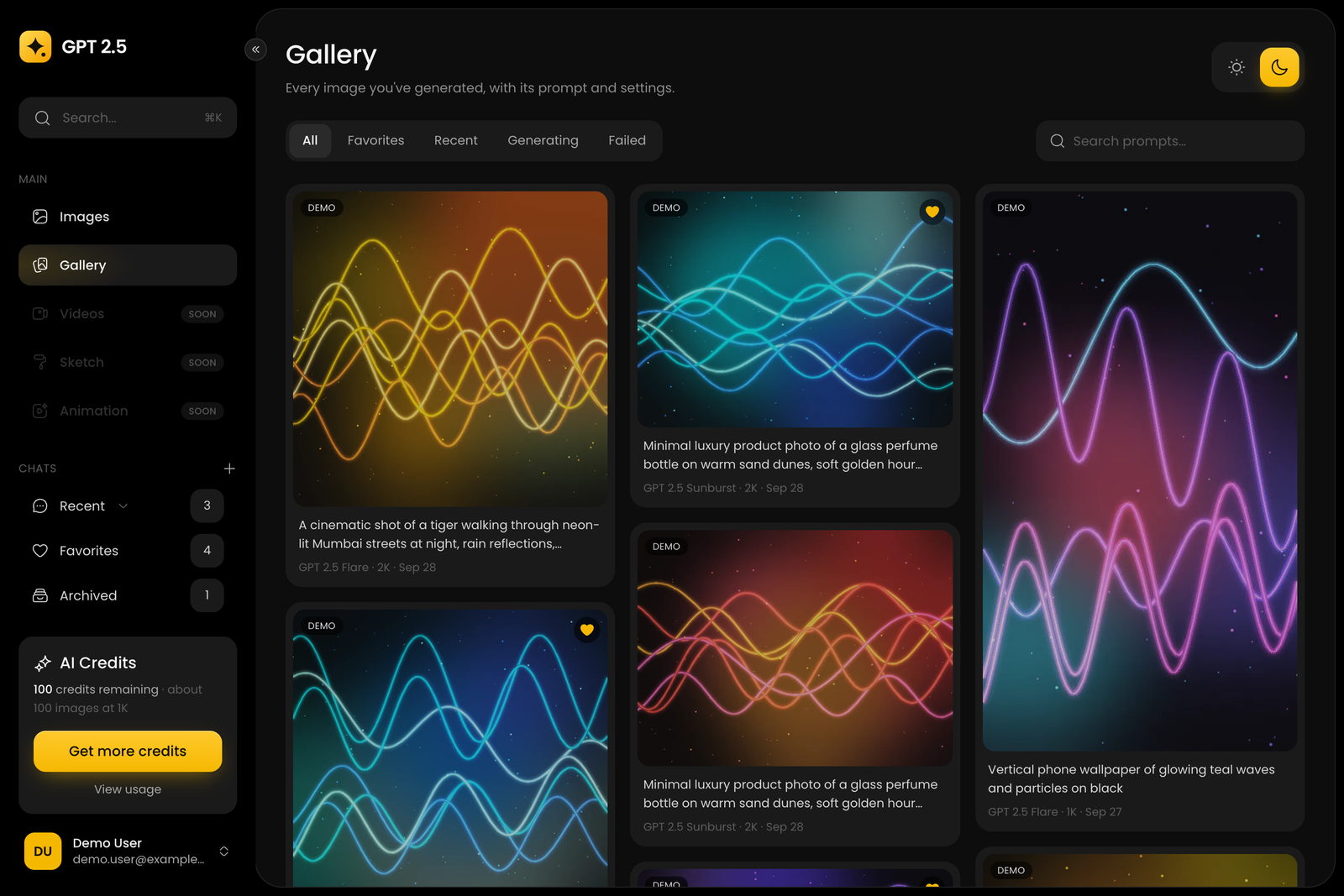 Gallery of generated images