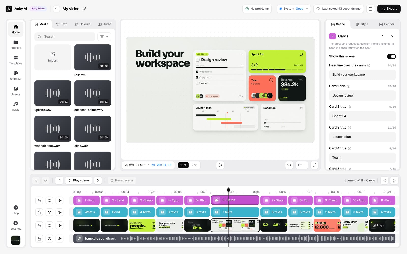 The Anky AI Easy Editor with this template open