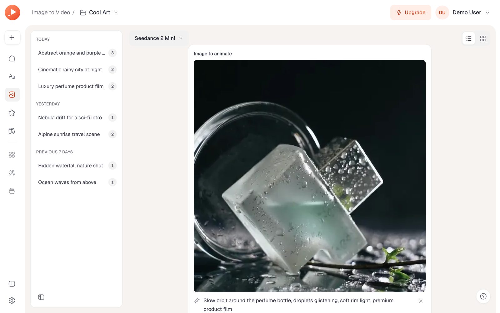 Image to Video from a product packshot